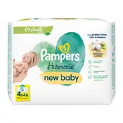 Pampers Harmonie New Baby, chusteczki, 4 x 46 szt.