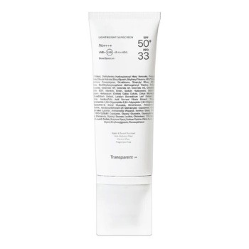 Transparent Lab Lightweight Sunscreen SPF50+, lekki krem przeciwsłoneczny do twarzy, 100 ml