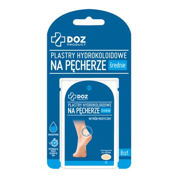 DOZ Product, plastry hydrokoloidowe na pęcherze, średnie, 8 szt.