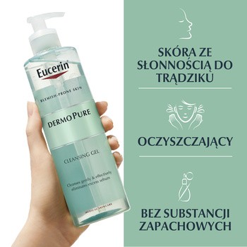 Eucerin DermoPure, żel oczyszczający do twarzy i ciała, skóra z niedoskonałościami, 400 ml