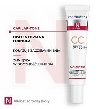 Pharmaceris N Capilar-Tone, krem tonujący CC, SPF 30, skóra naczynkowa i nadreaktywna, 40 ml