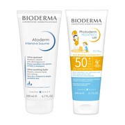 Zestaw Bioderma, Photoderm Pediatrics, ochronne mleczko dla dzieci SPF50+, 200 ml + Intensive baume, balsam ultra-kojący, 200 ml