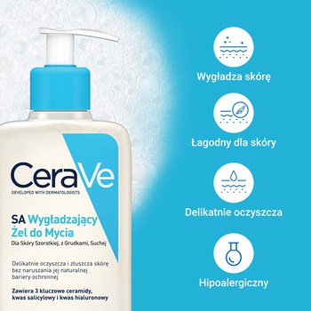 CeraVe SA, wygładzający żel do mycia, 236 ml
