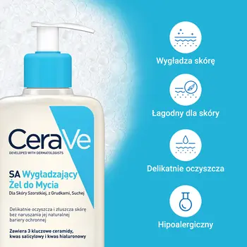 CeraVe SA, wygładzający żel do mycia, 236 ml