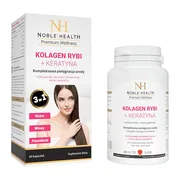 Kolagen rybi + keratyna, kapsułki, 60 szt. (Noble Health)