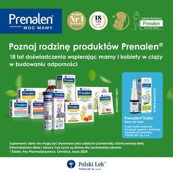 Prenalen Protecta, saszetki z proszkiem, smak malinowy, 14 szt.