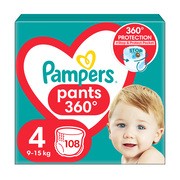 Pampers Pants 4 (9−15 kg), pieluchomajtki jednorazowe, 108 szt.