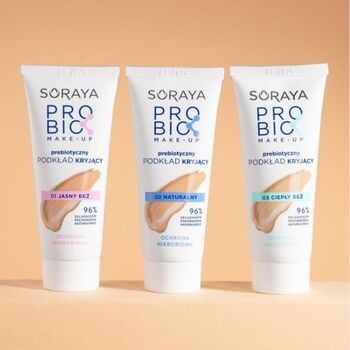 Soraya Probio Make-Up, prebiotyczny podkład kryjący naturalny 02, 30ml