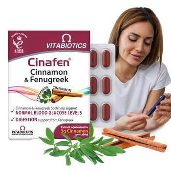Vitabiotics Cinafen Cinnamon and Fenugreek, tabletki, 60 szt.