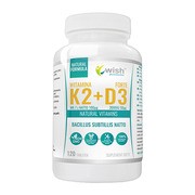 Wish Witamina K2 MK-7 + D3 50 µg, tabletki, 120 szt.