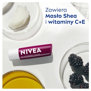 Nivea Blackberry Shine, pielęgnująca pomadka do ust, 4,8 g