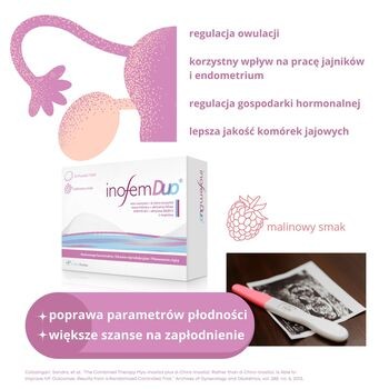 Inofem Duo, tabletki, smak malinowy, 24 szt.