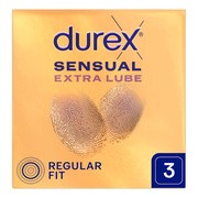 Durex Sensual Extra Lube, prezerwatywy super cienkie, z lubrykantem, 3 szt.