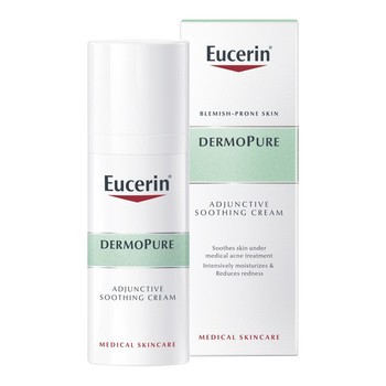 Eucerin DermoPure, krem kojący w trakcie kuracji przeciwtrądzikowych, skóra trądzikowa i z niedoskonałościami, 50 ml