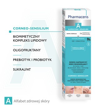 Pharmaceris A Corneo-Sensilium, Dermo-naprawczy krem regenerujący do twarzy i ciała dla dorosłych, dzieci i niemowląt, 75 ml