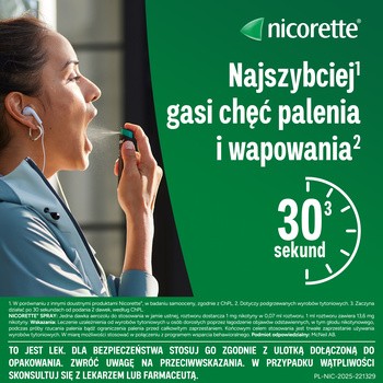 Nicorette Spray,1mg/ dawkę, aerozol do stosowania w jamie ustnej, 1 dozownik (150 dawek)