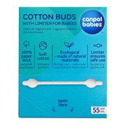 Canpol Babies, bezpieczne patyczki higieniczne dla niemowląt, 55 szt.