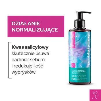Vianek, prebiotyczny żel do mycia twarzy z kwasem salicylowym, 300 ml