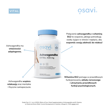 Osavi Ashwagandha Extra 400 mg, kapsułki twarde, 60 szt.