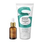 Zestaw L'Erboristica Antieta Globale, delikatny żel do demakijażu i oczyszczania twarzy, 150 ml + skoncentrowane serum do twarzy nawilżające, 30 ml