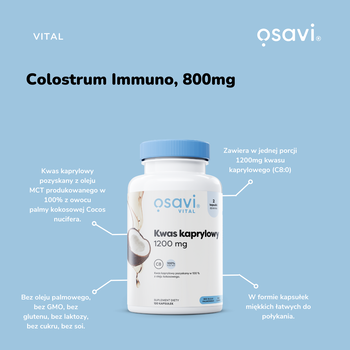 Osavi Kwas Kaprylowy 1200 mg, kapsułki, 120 szt.