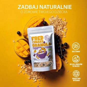 Diet-Food, Bio Granola Fred The Snake, Mango i Czarna Porzeczka, 200 g