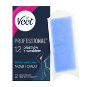 Veet Easy-Gel, plastry do depilacji z woskiem dla skóry wrażliwej, 12 szt.