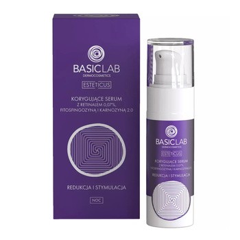 BasicLab Esteticus, korygujące serum z retinalem, 0,07%, fitosfingozyną i karnozyną 2.0, 30 ml