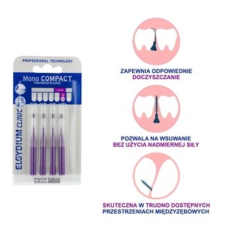 Elgydium Clinic Mono Compact 5, szczoteczka międzyzębowa, 4 szt.