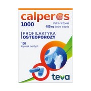 Calperos 1000, 400 mg jonów wapnia, kapsułki twarde, 100 szt.