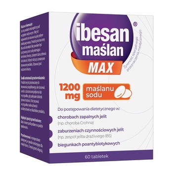Ibesan maślan MAX, maślan sodu 1200 mg, 60 szt.