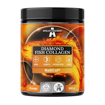 Apollo's Hegemony Diamond Fish Collagen, proszek, smak pomarańczowy, 300 g