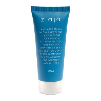 Ziaja, maska, lamelarna do włosów zniszczonych, suchych, kręconych, 100 ml