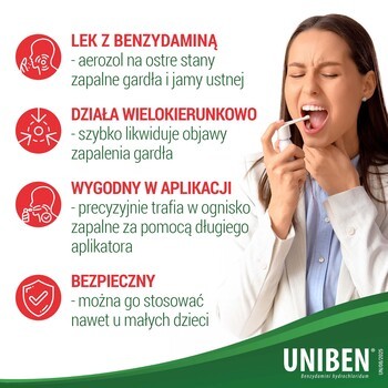 Uniben, 1,5 mg/ml, aerozol do stosowania w jamie ustnej, 30 ml