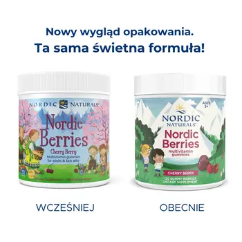 Nordic Berries Multivitamin, Cherry Berry, żelki, 120 szt.
