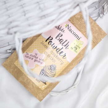 Nacomi, puder do kąpieli, słodka malinowa babeczka, 100 g + 50 g GRATIS