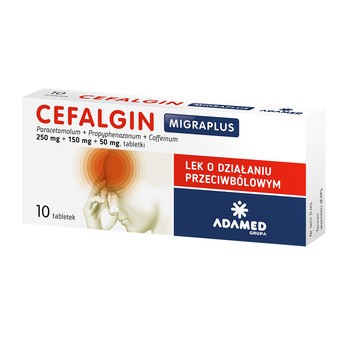 Cefalgin, 250 mg +150 mg + 50 mg, tabletki, 10 szt.