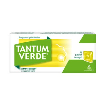 Tantum Verde smak cytrynowy, 3 mg, pastylki twarde, 20 szt.