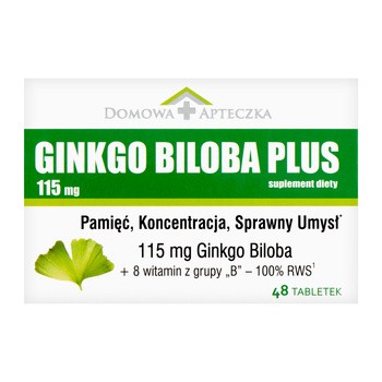 Ginkgo Biloba Plus, 115 mg, tabletki, 48 szt.