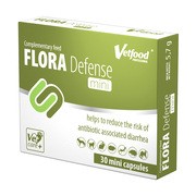 Vetfood Flora Defense Mini, synbiotyk wspierający mikroflorę jelitową psów i kotów, kapsułki, 30 szt.