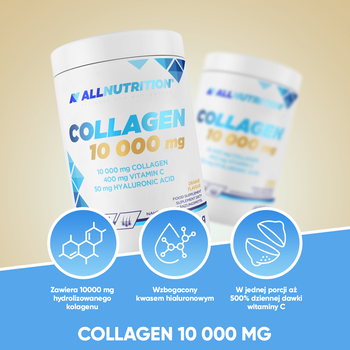 Allnutrition Collagen 10 000 mg, proszek, smak pomarańczowy, 480 g