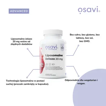 Osavi Advanced Liposomalne żelazo 20 mg, kapsułki twarde, 120 szt.