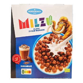 Milzu, płatki żytnio-owsiane kulki kakaowe, 200 g