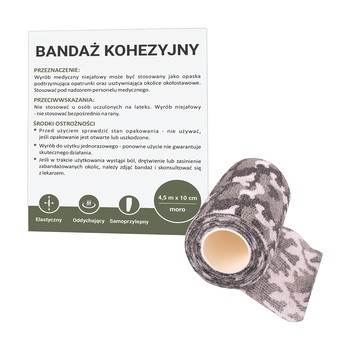 Paso, bandaż kohezyjny, 10 cm x 4,5 m, moro, 1 szt.