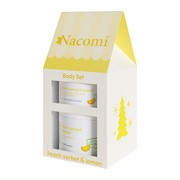 Zestaw Promocyjny Nacomi Peach sorbet & lemon Body Set, peeling, 180 ml + masło, 100 ml