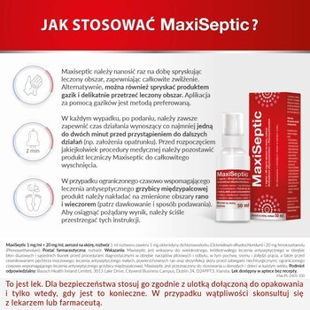 Maxiseptic, 1 mg/ml + 20 mg/ml, aerozol na skórę, 50 ml