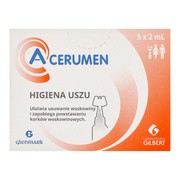 A-Cerumen, preparat do oczyszczania i higieny uszu, 2 ml, 5 ampułek
