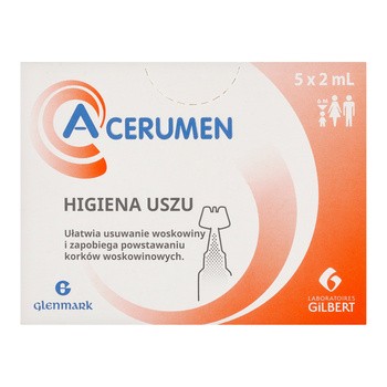 A-Cerumen, preparat do oczyszczania i higieny uszu, 2 ml, 5 ampułek