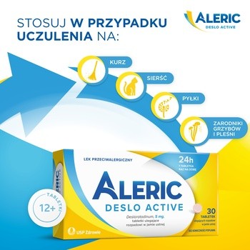 Aleric Deslo Active, 5 mg, 30 tabletek, na alergię i katar sienny