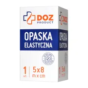 DOZ PRODUCT Opaska elastyczna tkana z zapinką, 5 m x 8 cm, 1 szt.